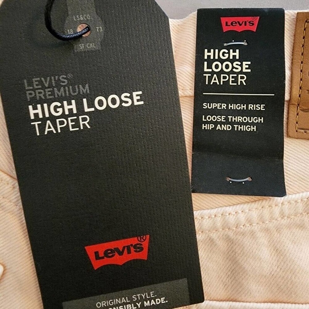 Levi's‎ x Free People high loose taper high rise peach colored jeans size 26 New - Picture 13 of 13
